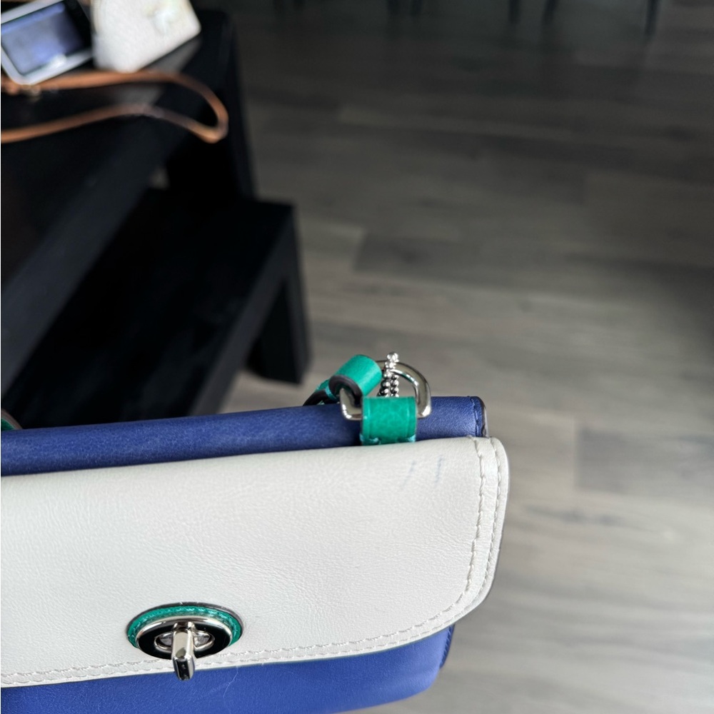 Coach Blue and Cream Mini Bag - Picture 4 of 6